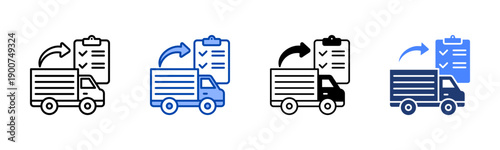 Logistics icon set multiple style collection