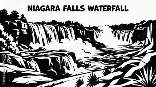 Niagara Falls Waterfall Landscape Scenic Nature Travel Tourism Landmark Destination Geography Outdoor Adventure Natural Wonder North America Canada USA River Cascade Mist Attraction