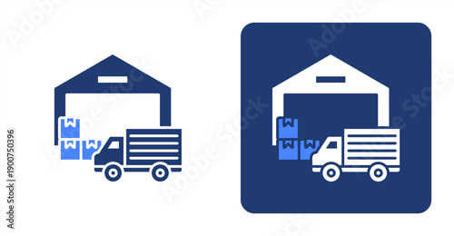 Warehouse icon, with contrast background.