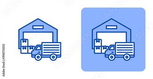 Warehouse icon, with contrast background.