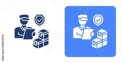 Customs icon, with contrast background.