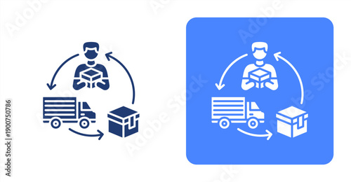 Supply Chain icon, with contrast background.
