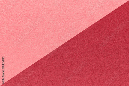 Red pink paper texture two color background with diagonal split and copy space for template, banner, presentation