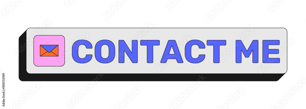 Fototapeta premium Contact me rectangular UI web button. Email message communication request. Business reach out. Website mail. Colorful clickable element. Call to action for social media, streaming. Rubik font used