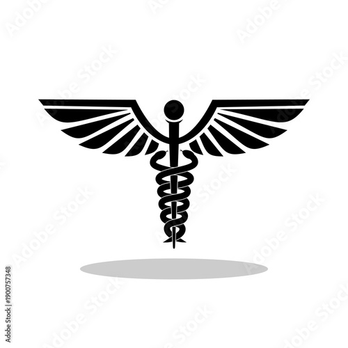 Medical Caduceus Symbol with shadow