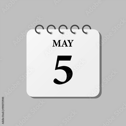 Icon page calendar day - 5 May