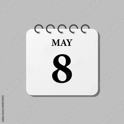 Icon page calendar day - 8 May
