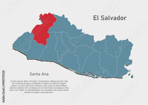 Vector map of El Salvador - Santa Ana Department