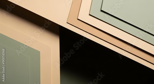 Minimalist Layered Geometric Paper Fold Background with Soft Shadows
