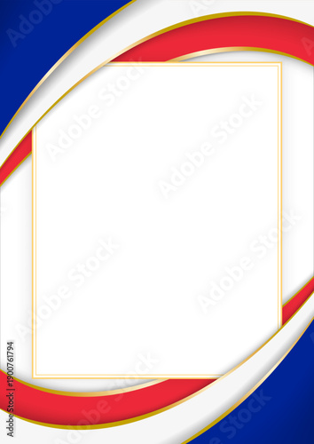 vertical frame and border with French flag