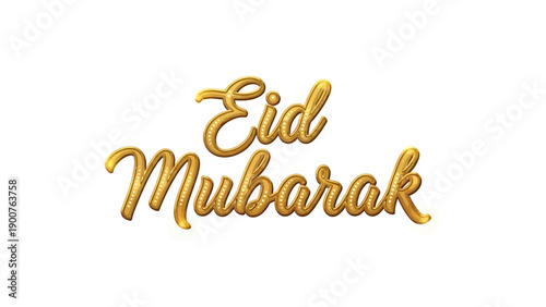 Golden Eid Mubarak typography with elegant script illustration