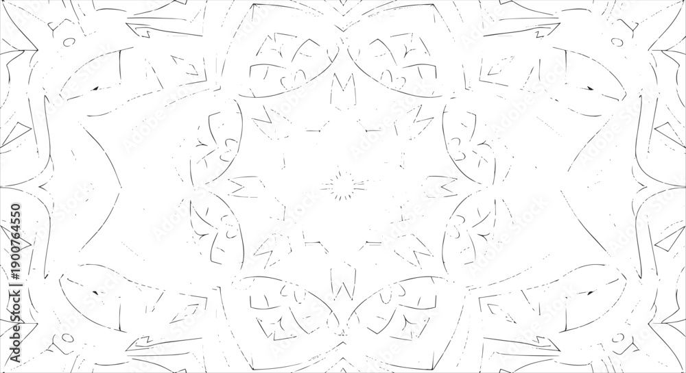 Fototapeta premium Minimalist Geometric Star Mandala Coloring Page with Bold Symmetrical Outlines