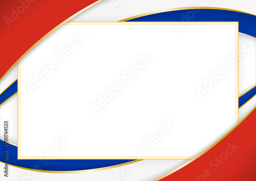 horizontal frame and border with Paraguayan flag