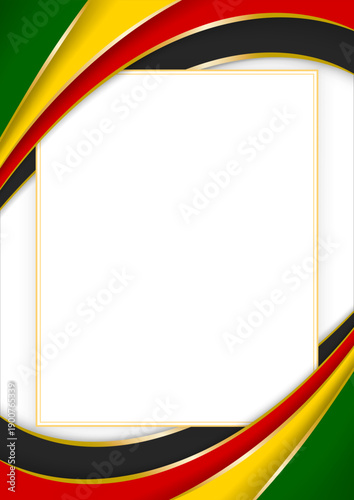 vertical frame and border with Zimbabwean flag