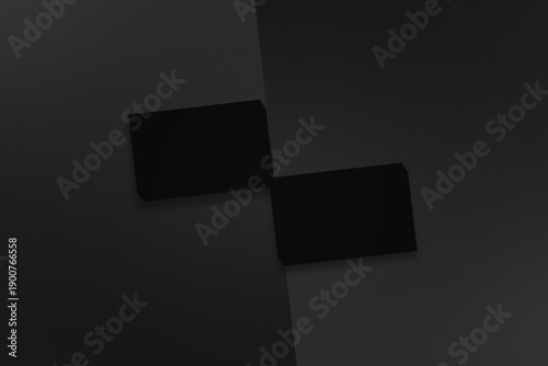Business Card Mockup Against Gray Background