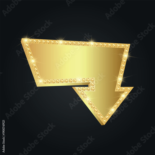 Shiny arrow frame with lights