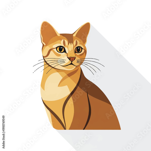 Orange Cat Illustration with Whiskers and Ears.