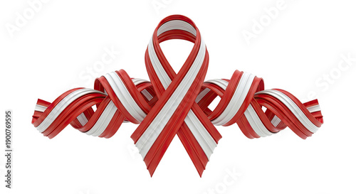 Red and White Striped Ribbon