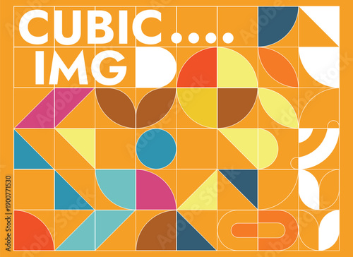 colorful geometric square border pattern