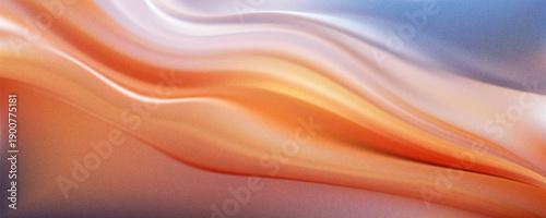 Trendy peach fuzz color gradient. Abstract pink blue blurred texture noise background. Wavy silk. Grainy film effect. Vector illustration for your spring graphic design, banner, poster