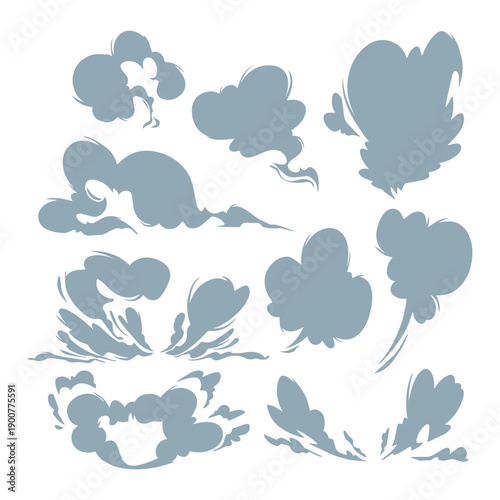 Monochrome Smoke Vector Icon Collection