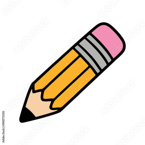 Yellow Pencil Cartoon Illustration