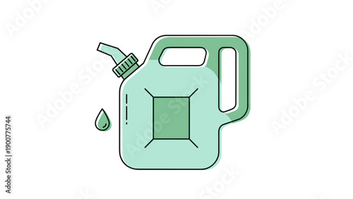 Green oil can with spout.