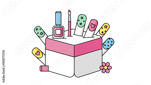Nail Polish Beauty Cosmetics Box.