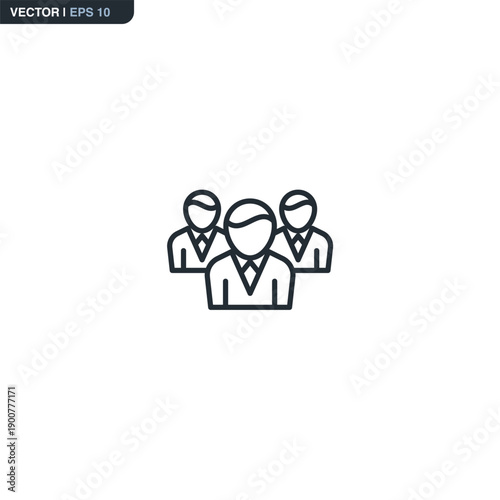 Business team, linear style sign for mobile concept and web design