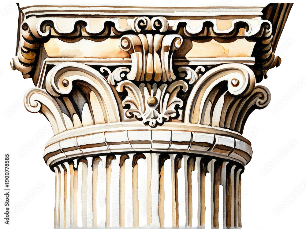 Naklejka premium A close-up shot of a clock tower column with intricate details