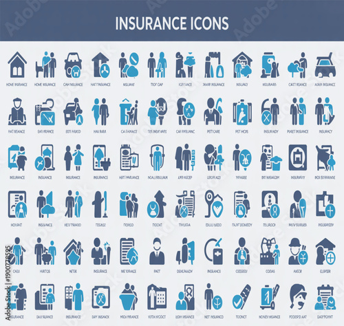 A set of insurance icons