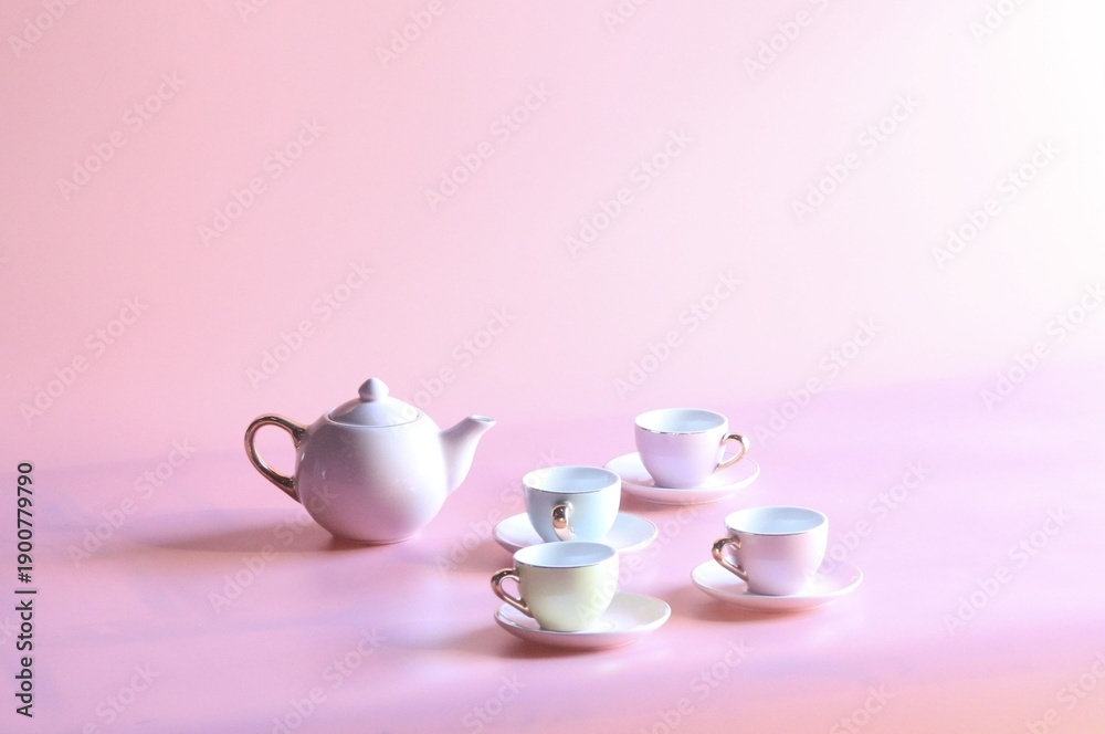 Fototapeta premium Traditional Teapot and Cup Set on Table