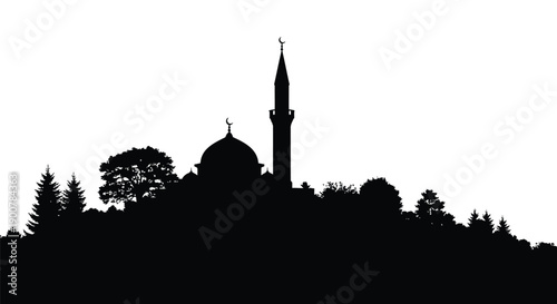 Ramadan Desert Mosque Silhouette Poster Art