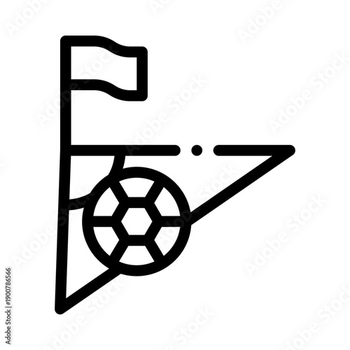 corner kick line icon