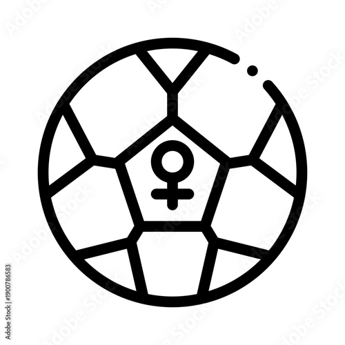 soccer ball line icon