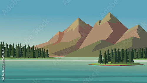 Twin Peaks Reflected In Serene Lake