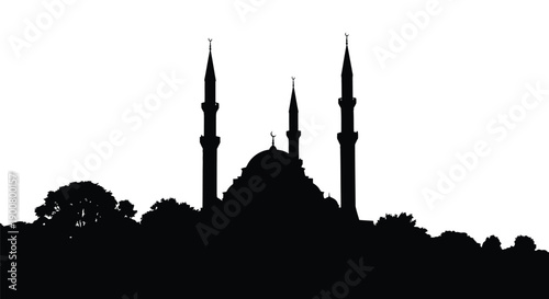 Ramadan Mosque Silhouette Riverside View