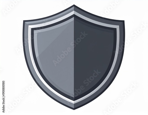 Free Download Isolated Gray Shield with Inner Edge Design on a White Background - GFXLoad