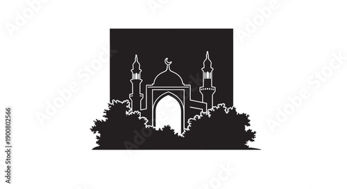 Child in Ramadan Prayer Silhouette Frame