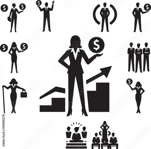 Person Holding Dollar Symbol Silhouette Representing Finance Wealth And Economy