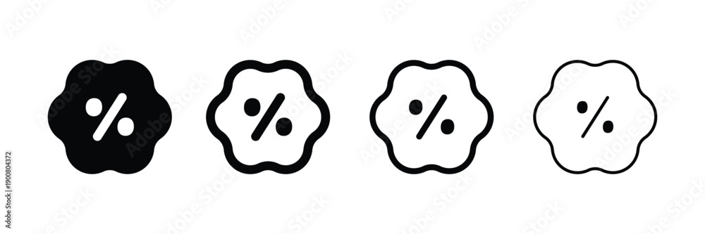 Fototapeta premium Set of Badge percent icon collection.
