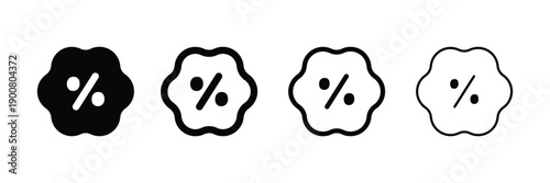 Set of Badge percent icon collection.