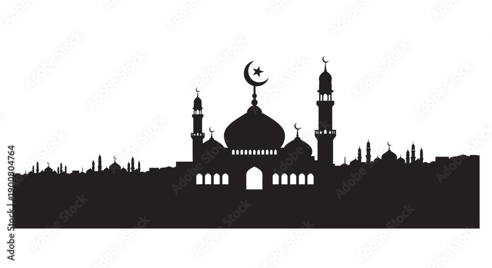 Fototapeta premium Ramadan Mosque Riverside Prayer Hall Icon