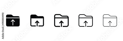 Set of Folder upload icon collection. Upload symbol.