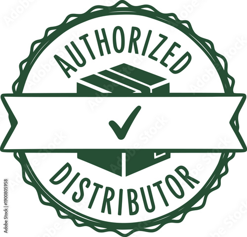 Authorized Distributor Badge Vector Icon – Certified Supplier Approval Seal for Business Branding