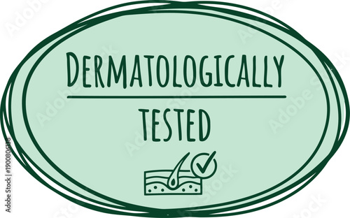 Dermatologically Tested Label Badge for Skincare and Cosmetic Product Packaging Design