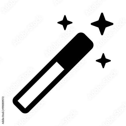 Magic wand solid icon, symbolizing magic and transformation.