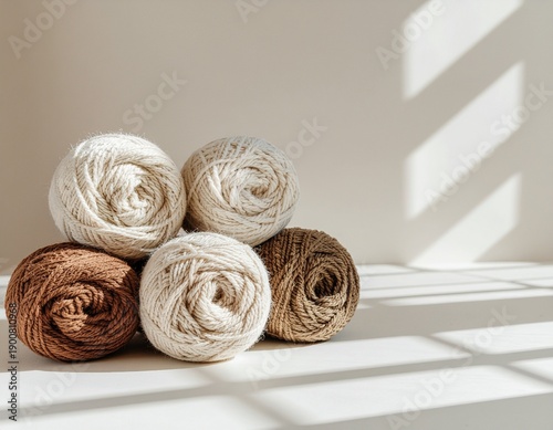 tumpukan benang wol yang terkena silluet matahari