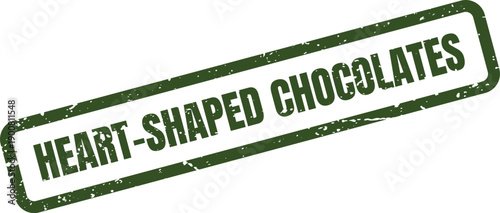 Heart Shaped Chocolates Green Grungy Stamp for Sweet Treats and Romantic Gift Ideas