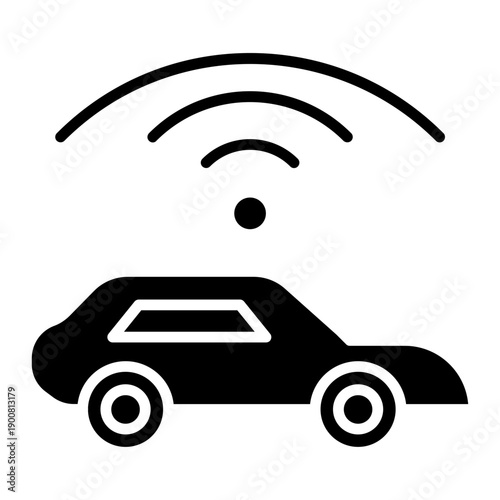 Self Driving Vehicle Vector Icon